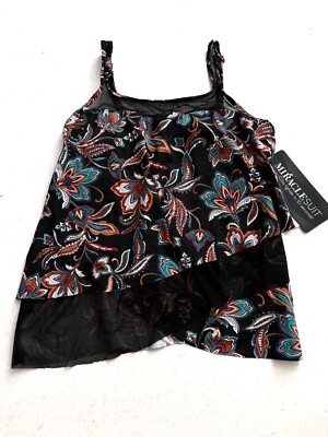 Miraclesuit Tankini Bikini Swim Top New Underwire Scotch Floral Mirage 12