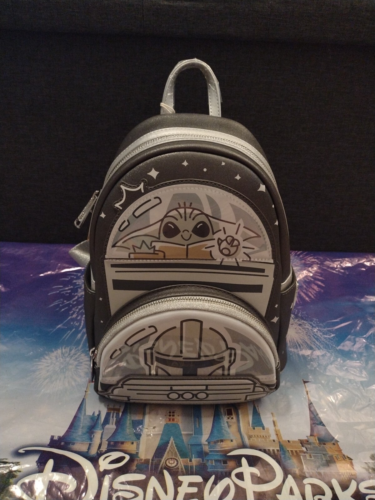 Disney Parks Star Wars The Mandalorian Baby Yoda Backpack Bag Loungefly grogu LOUNGEFLY Disney Star Wars The Mandalorian and Grogu  main image 4