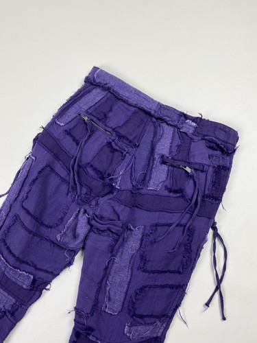 Pre-owned Haider Ackermann Ladies Patchwork Cropped Pants Trousers Size 38 / M In Purple