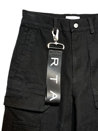 Pre-owned Rta Mens Multi Pocket Convertible Wide Leg Cargo Pants Black (msrp $595)