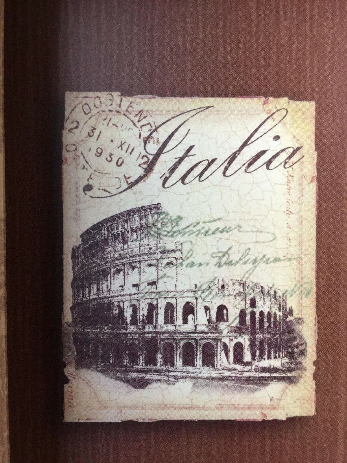 ITALY. PUNCH STUDIO. NEW. Faux Book Box. TRAVEL. TICKETS. ADVENTURE. COLOSSEUM.