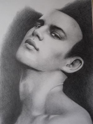 MALE PORTRAIT DRAWING...GRAPHITE PENCILS...11 X 14 INCHES..FREE SHIP