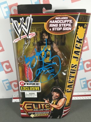 WWE Wrestling Mattel Elite Cactus Jack Mick Foley Autographed Signed Figure Excl
