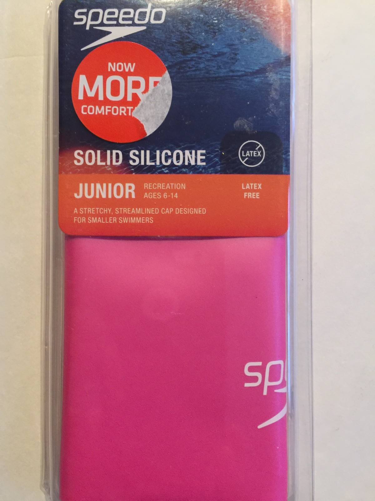 Speedo Juniors Solid Silicone Pink Swim Cap