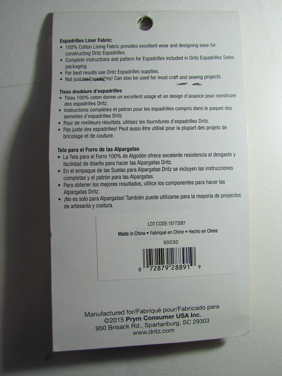 New Dritz Espadrilles Lining Fashion Fabric 100% Cotton Yellow White Polk A Dots