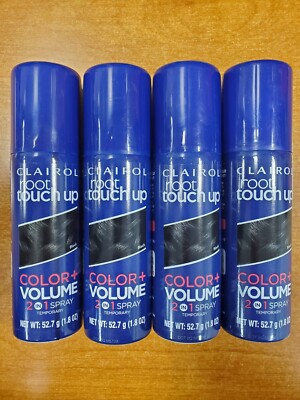 4 Pack: Clairol Root Touch-Up Temporary Color + Volume Spray *BLACK* R7P3b
