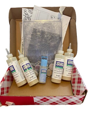 VTG Plaid Gallery Glass Scenic Bevel Clusters Kit Stained Glass Craft Paint READ