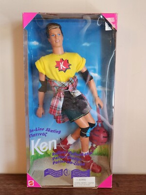 1995 Inline Skating Ken Barbie Doll Rollerskates Mattel 15474 NRFB New HTF 