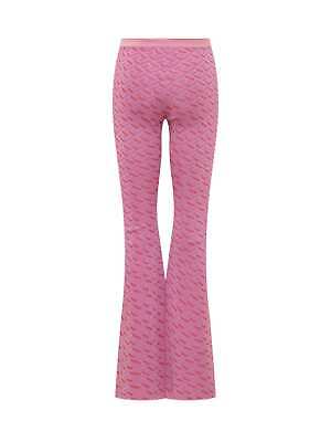 Pre-owned Versace Jacquard Pants With Greek Print In Pink