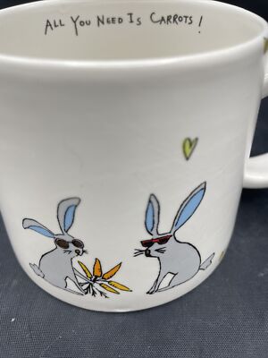 Easter Bunny Mug All You Need Is Carrots XLarge Rabbits Magenta Jack s Carrots