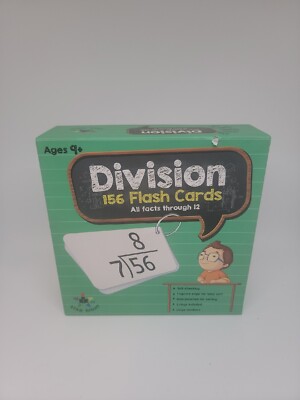 Educational Math Flash Cards, Division - 156 Cards (All facts, 0-12) with Rings
