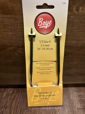 Boye knitting Easy Glide Circular needles Size 9 5.5mm 36 -91.50 cm