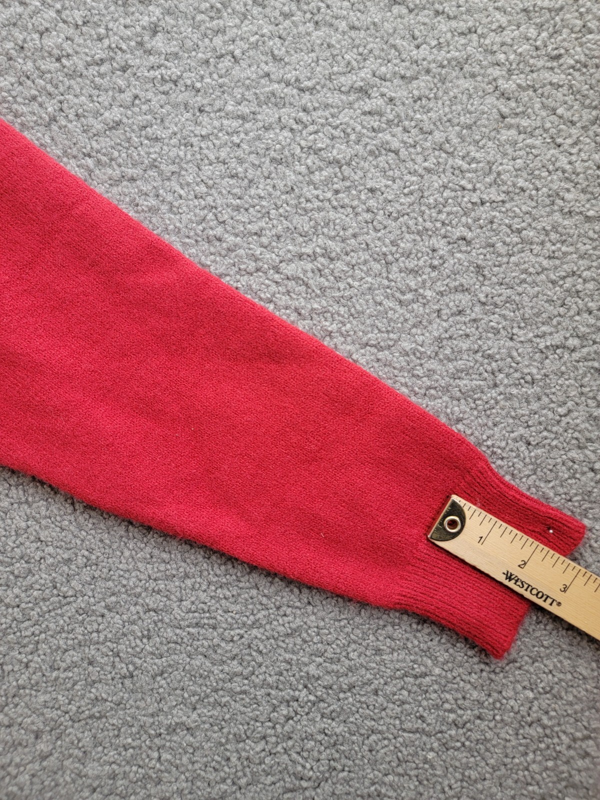 Line & Dot Double Layer Sweater Women's S Red Round Neck Long Sleeve Pullover - Picture 9 of 20