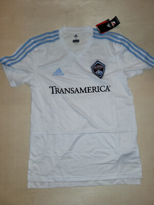 ADIDAS MLS COLORADO RAPIDS WHITE TRAINER TEAM JERSEY SIZE M