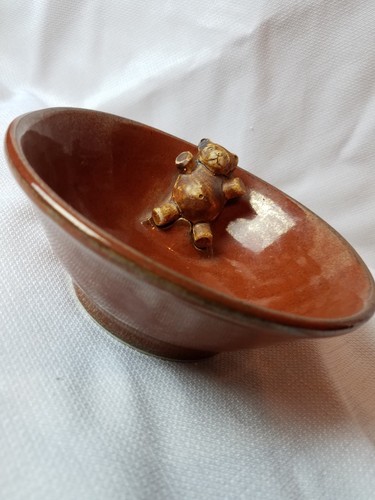 Teddy Bear Rare Art Pottery Bowl by Famous California Artist Robert Weiss~ MINT!