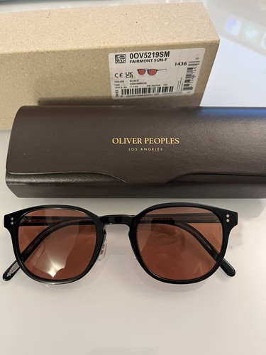 Pre-owned Oliver Peoples Fairmont 49mm Sun In Black/persimmon Msrp$546 Mcconaughey's Fav In Orange
