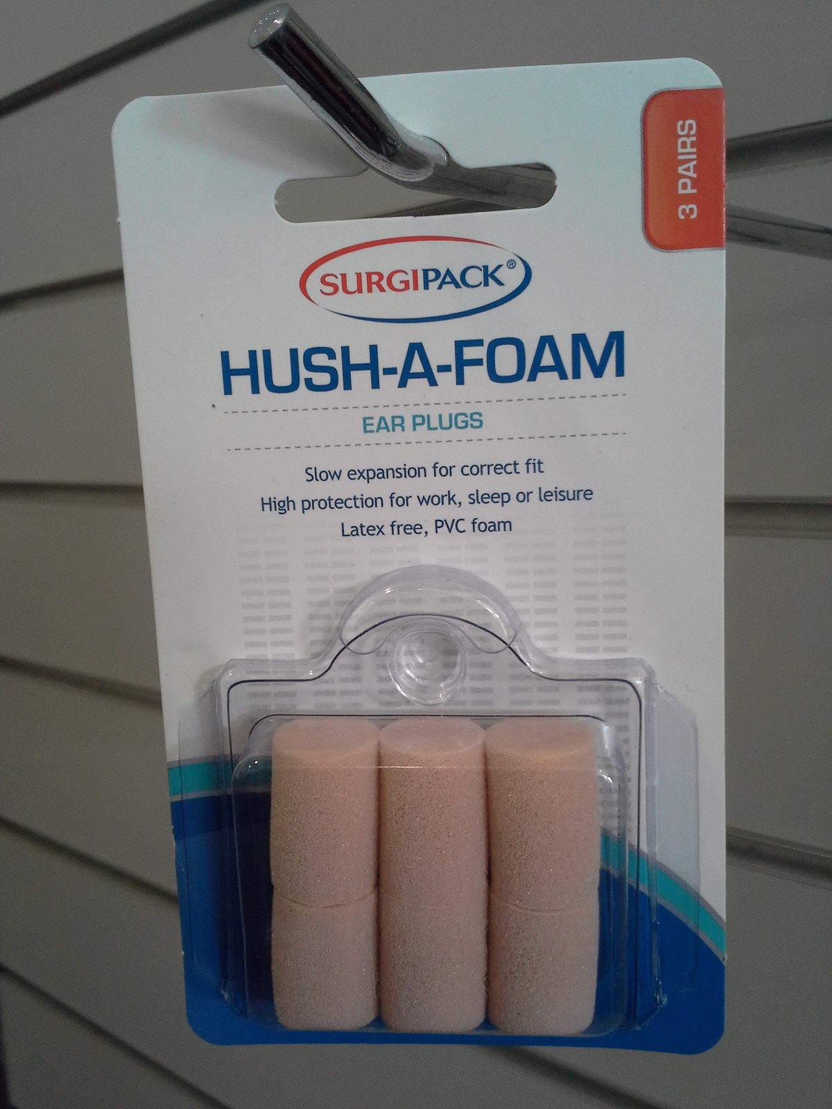 =>3 x SURGIPACK SURGI PACK HUSHAFOAM EAR PLUGS 3 PAIRS (9 pairs total