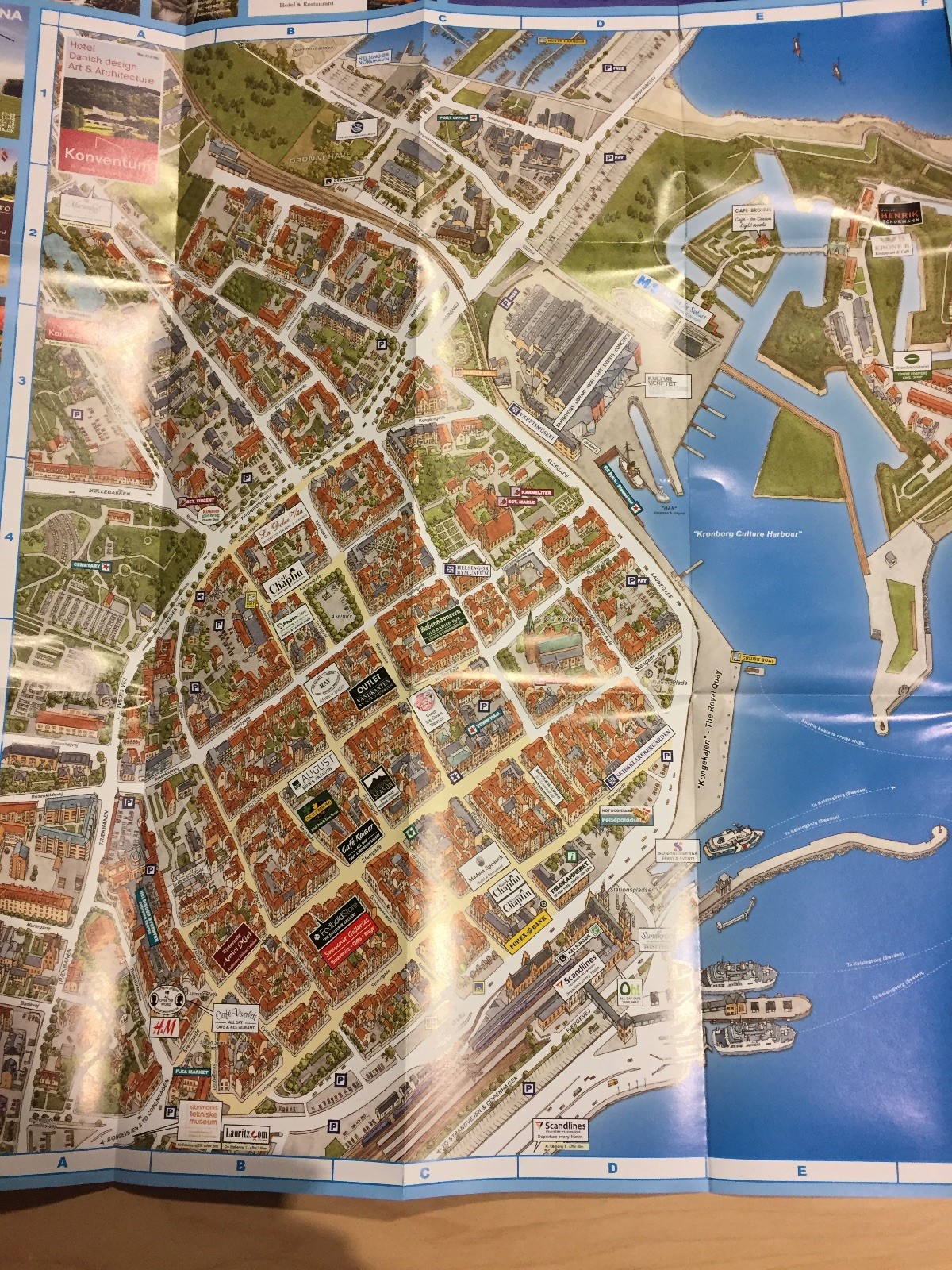 Street Map Of Helsingor Denmar - 