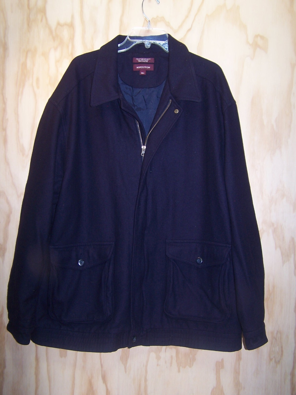VTG Men's NORDSTROM Navy 65% Wool Blend Jacket Coat SZ XXLL