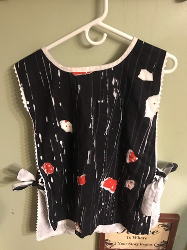 Women’s Vintage Sleeveless Artist Smock Apron Top Ties At Sides