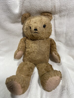 Vintage 1970 s Wind Up Musical Teddy Bear 16 Plush! Plays Go to Sleep Little BBY