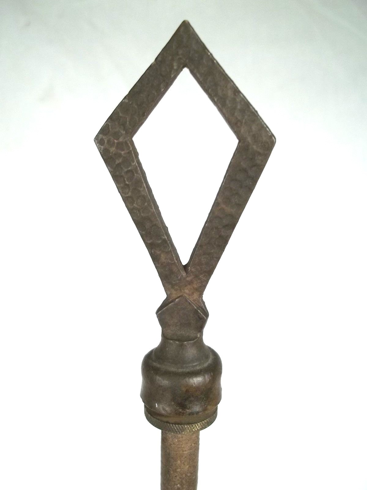 VINTAGE EARLY 20th CENTURY ARTS+CRAFTS IRON+BRASS DOUBLE ARM LAMP