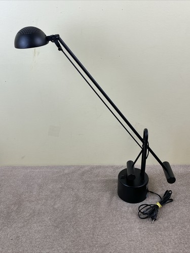Vintage Ikea Postmodern Black Counter-Balanced Halogen Desk Lamp