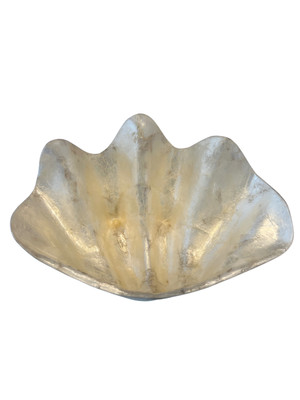 Clam Seashell Natural Capiz shell dish, use for dip, chips, or trinkets.