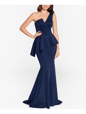 

Женское темно-синее торжественное платье без рукавов с баской на талии BETSY - ADAM, Navy