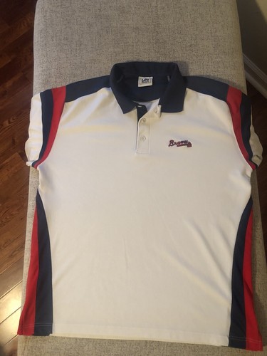Vintage ATLANTA BRAVES Embroidered Logo LEE SPORT White Polo Vintage ATLANTA BRAVES Embroidered Logo LEE SPORT White Polo