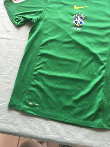 Nike Small Dri Fit Mens Brasil Brazil FIFA Soccer Jersey Shirt Green 2010
