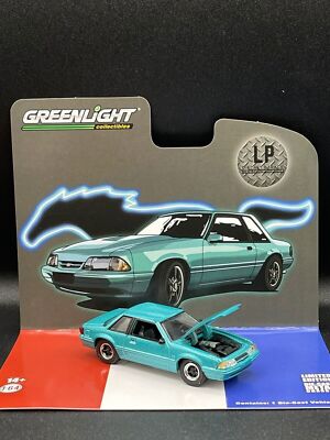 1:64 GreenLight  CALYPSO GREEN 1991 Ford Mustang 5.0 Diecast Model Car