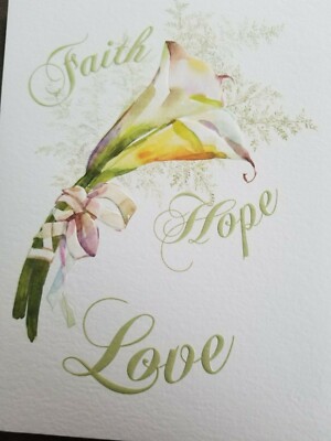 ' Wishing you an everlasting love with 1 Corinthians 13:1' wedding greeting card