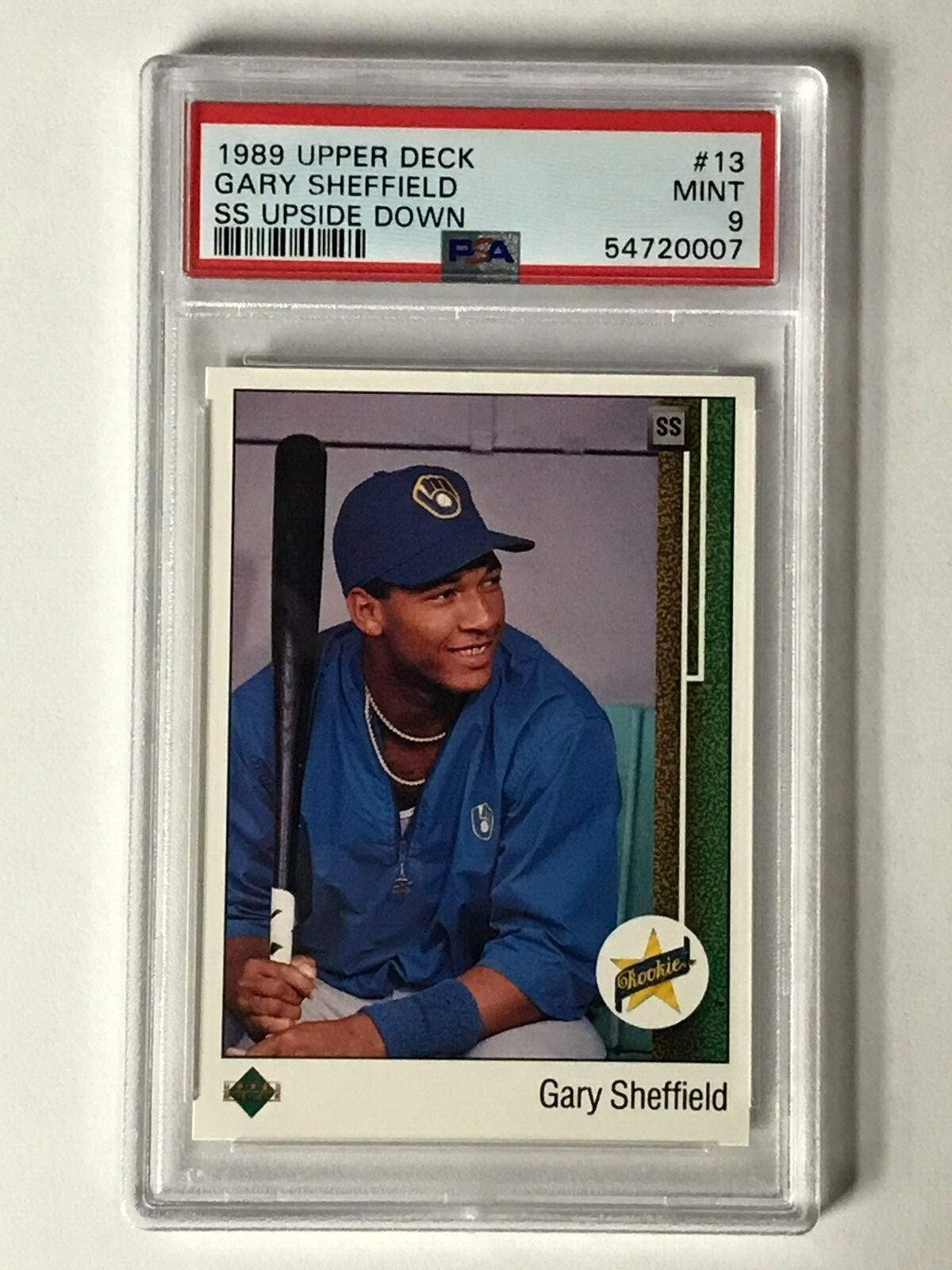 1989 Upper Deck GARY SHEFFIELD #13 Error SS PSA 9 MINT LOW