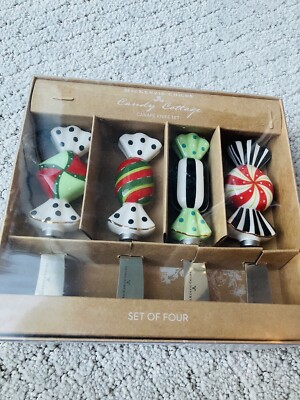 SET OF 4 MacKENZIE CHILDS CANDY COTTAGE CANAPE SPREADER KNIVES BNIB