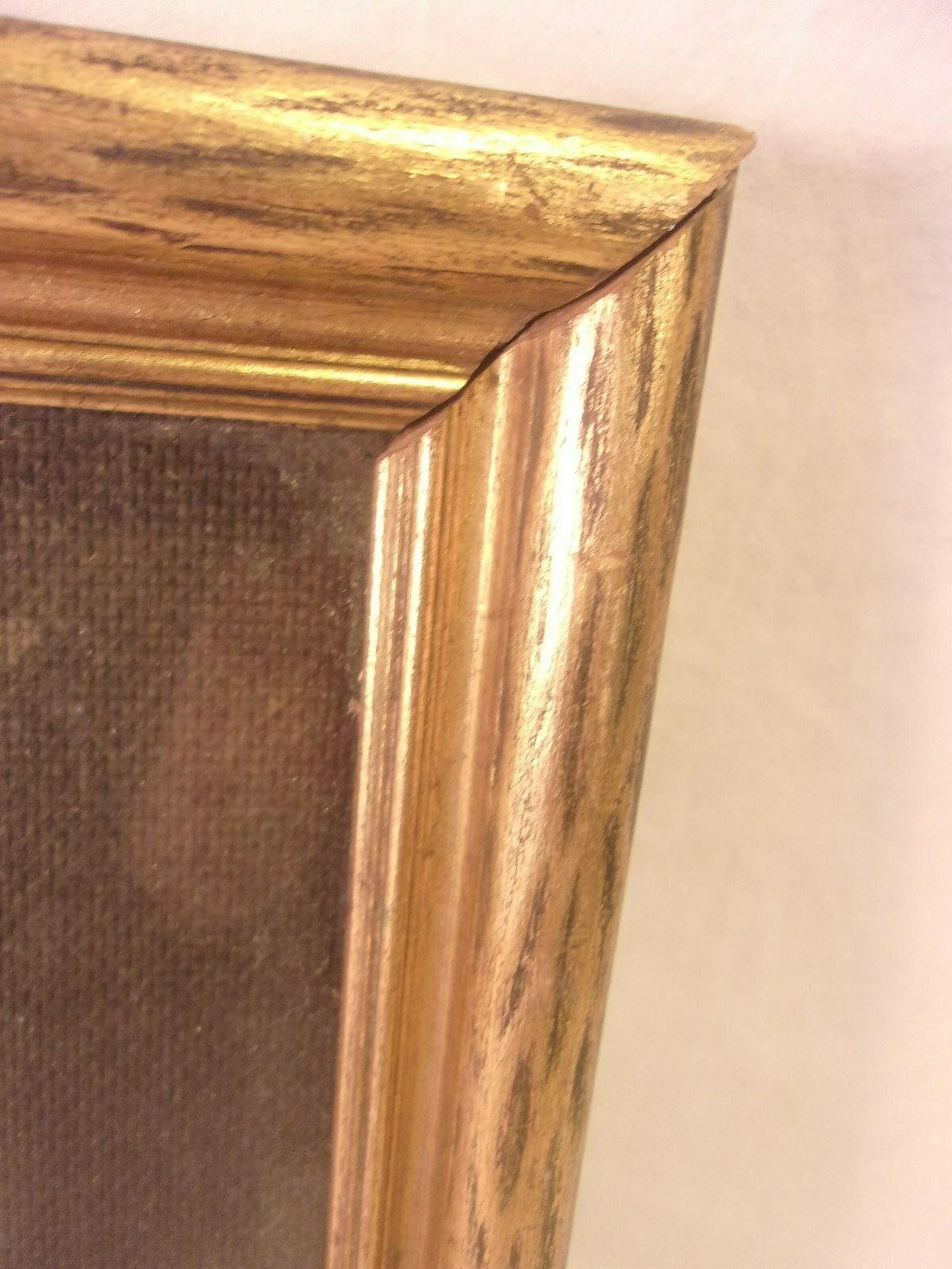Vintage mid century GOLD LEAF frame 13 1/2 x14  holds 12x12 1/2 molding 1