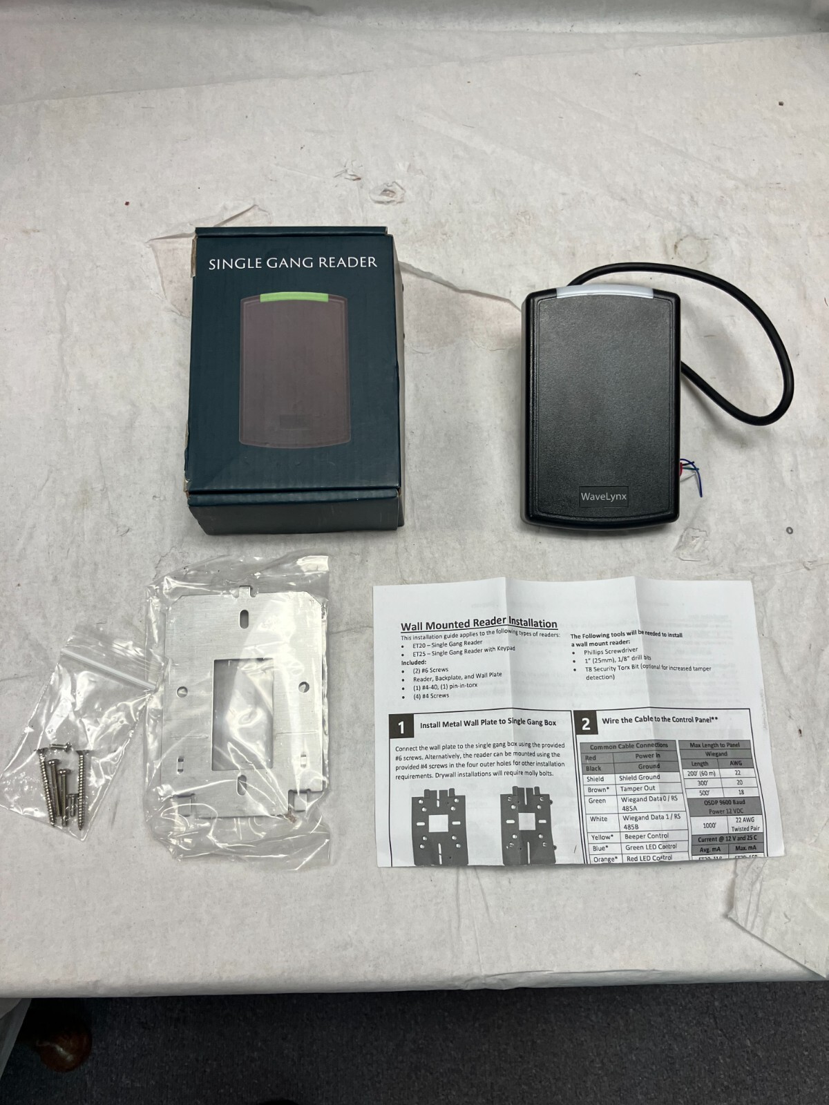 WaveLynx 1-Gang Wallmount Access Card Control Reader ET20