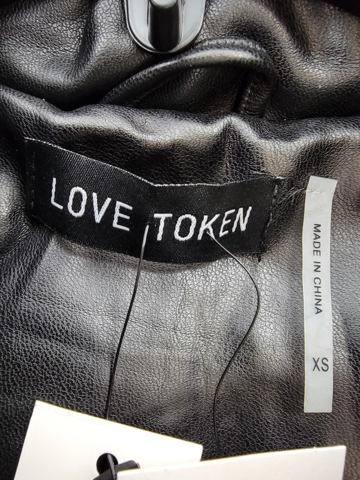 Love Token Long Puffer Vest Women's XS Black Solid Hooded Snap Zip Closure - Picture 8 of 12