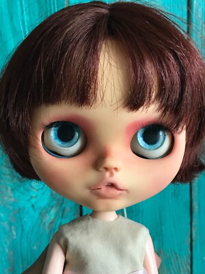 Custom Blythe doll, open mouth with teeth, Takara body OOAK handmade outfit