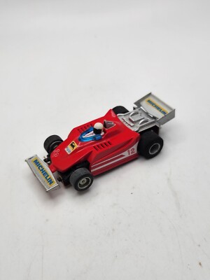 Vintage TYCO Magnum Michelin Ferrari Red F1 Indy #12 HO Slot Car AFX 