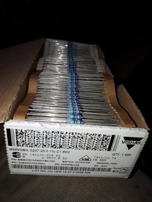 100x VISHAY SMA0207-25 0.6W 8K 0.1% 25ppm HI END PRECISION RESISTORS FOR AUDIO