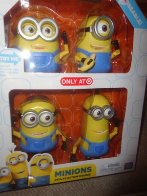 EXCLUSIVE MINIONS POSEABLE 4 PK FIGURES PLUS TWO  MEGA BLOK SETS, NEVER OPENED