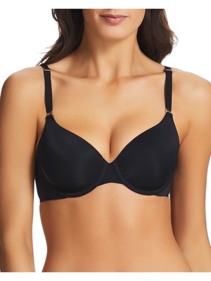 

FINE LINES Intimates Черный бюстгальтер на косточках без бретелей спереди с глубоким вырезом, FO011