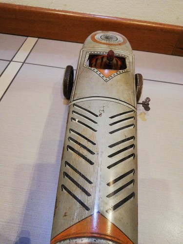 Fantastic INGAP TIN RACE CAR rare Grey Color 50 Cm 1930