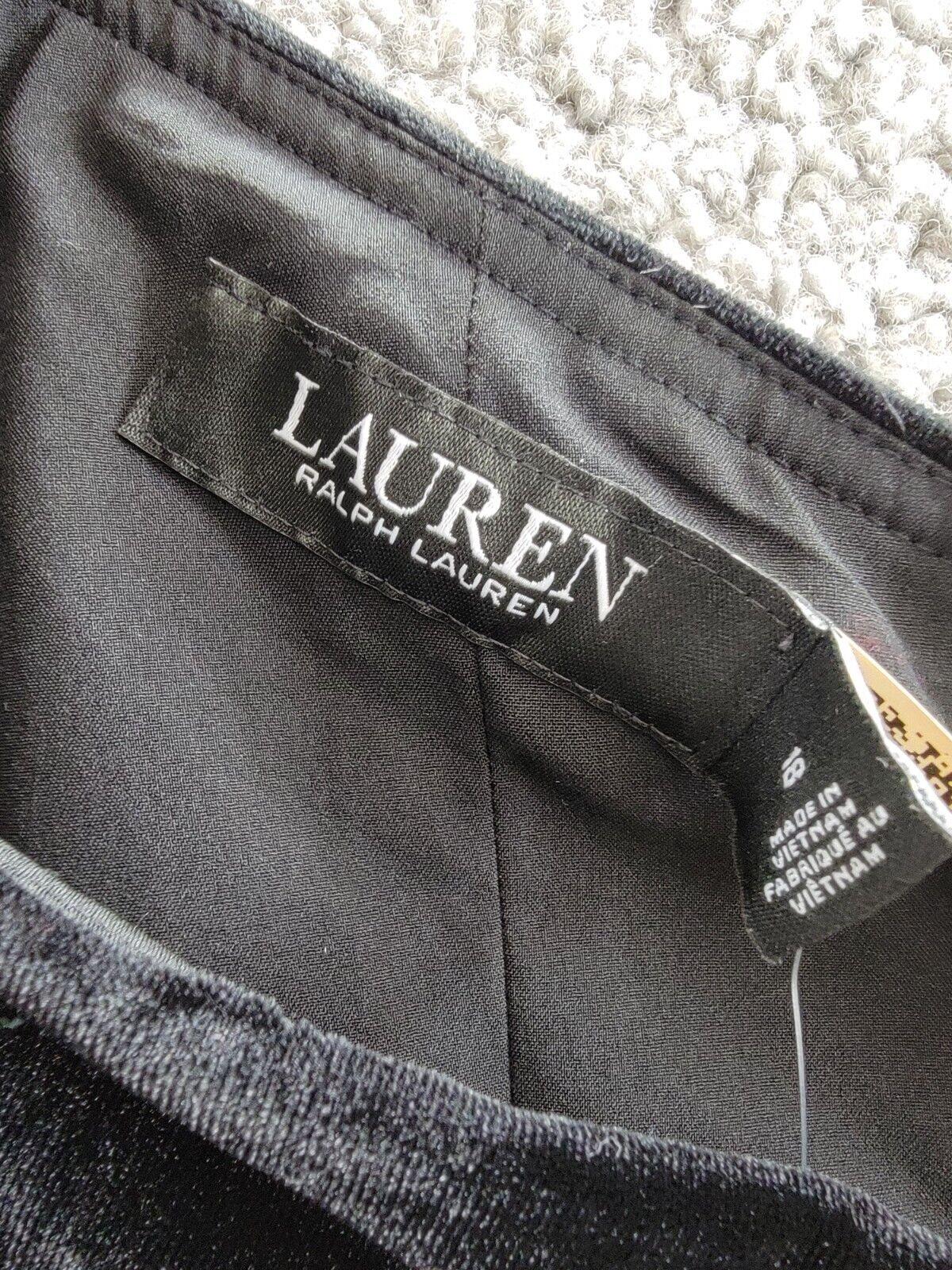 Lauren Ralph Lauren Chiffon One-Shoulder Dress Women's 18 Black Side Zip Closure - Picture 8 of 15