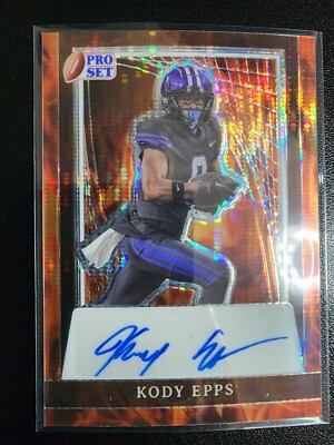 KODY EPPS 2024 Leaf Pro Set Metal FIRE PULSAR Auto #1/1 BYU COUGARS WR