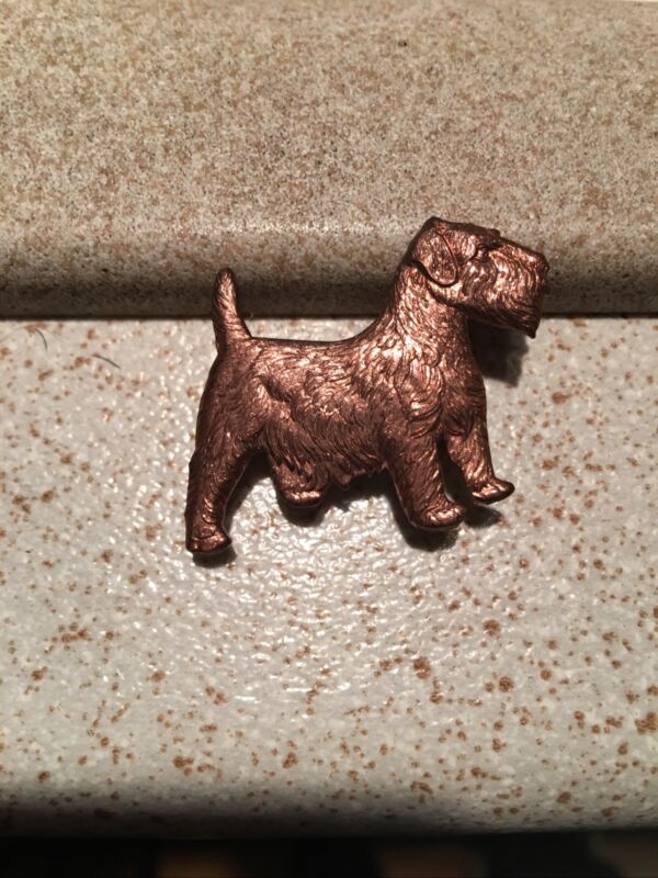 VINTAGE Copper NORFOLK Terrier DOG PIN BROOCH Early 50s ENGLISH BY KENART