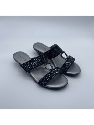 

Женские босоножки без шнуровки KAREN SCOTT Blue Metallic Eanna с круглым носком на блочном каблуке, Синий, EANNA