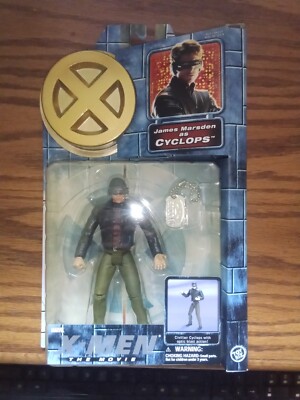 Vintage Marvel MOC X-men Movie 2000 Cyclops Civilian Gold Chase Toybiz  Sealed