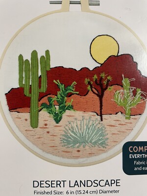 Needle Creations Embroidery Kit Desert Landscape New Complete Kit Cactus NEW